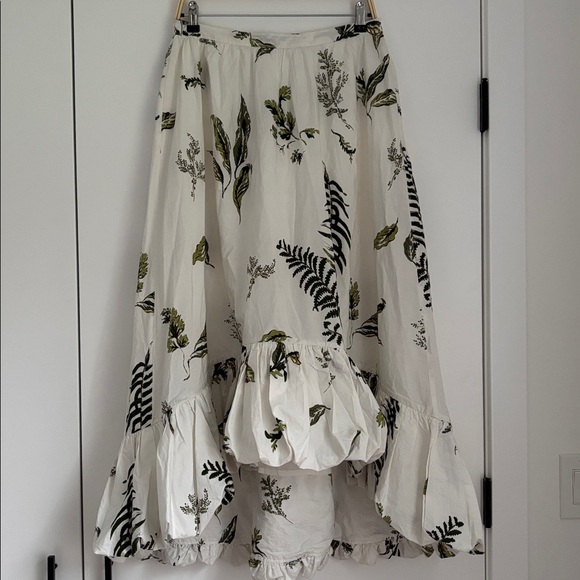 :Price Firm: Anthropologie High-Low Bubble Skirt in Green Pattern - Picture 5 of 12